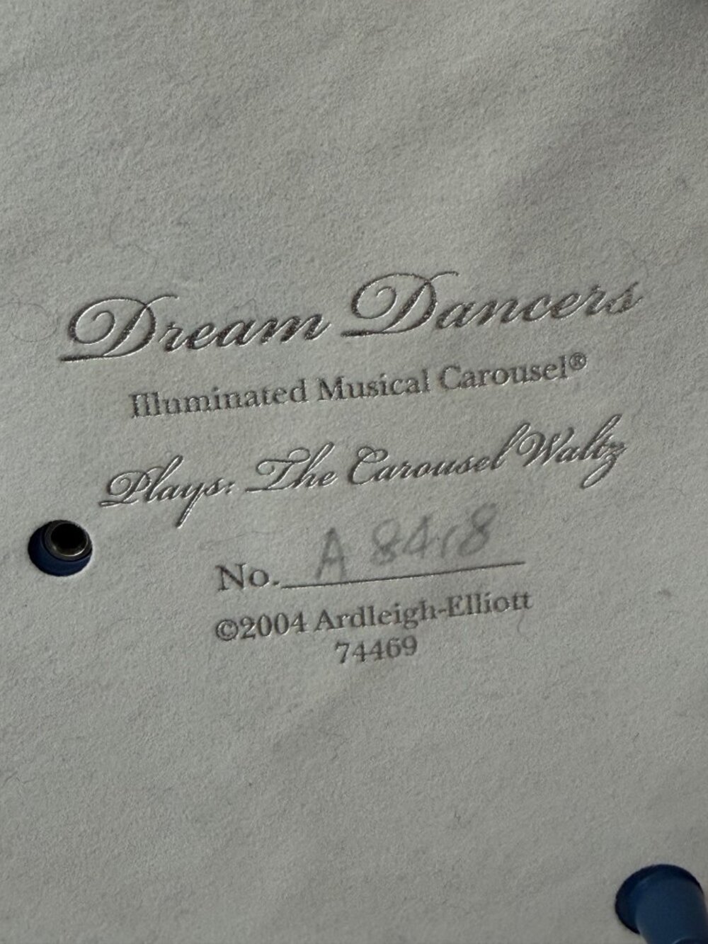 Ardleigh Elliott Dream Dancers Musical Carousel Blue Illuminated Untested As Is - Picture 7 of 12
